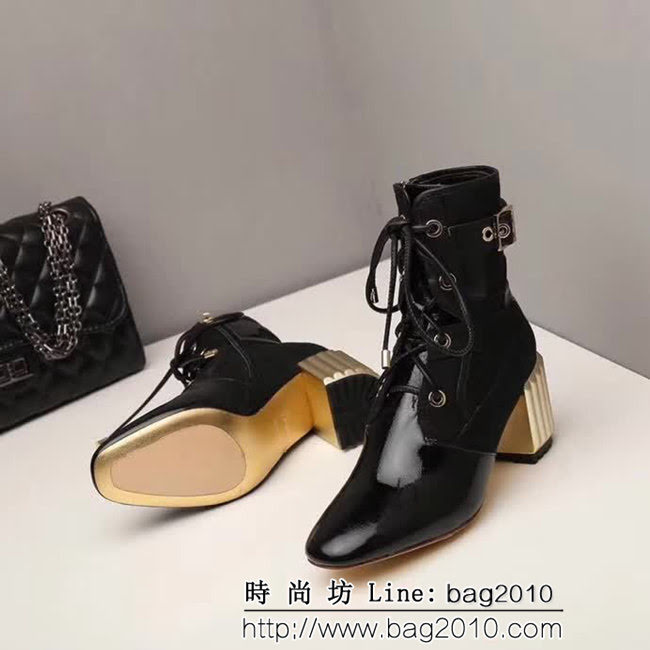 DIOR迪奧 新款靴子系列 軟牛漆皮+十字棉布 時尚短靴 QZS1403